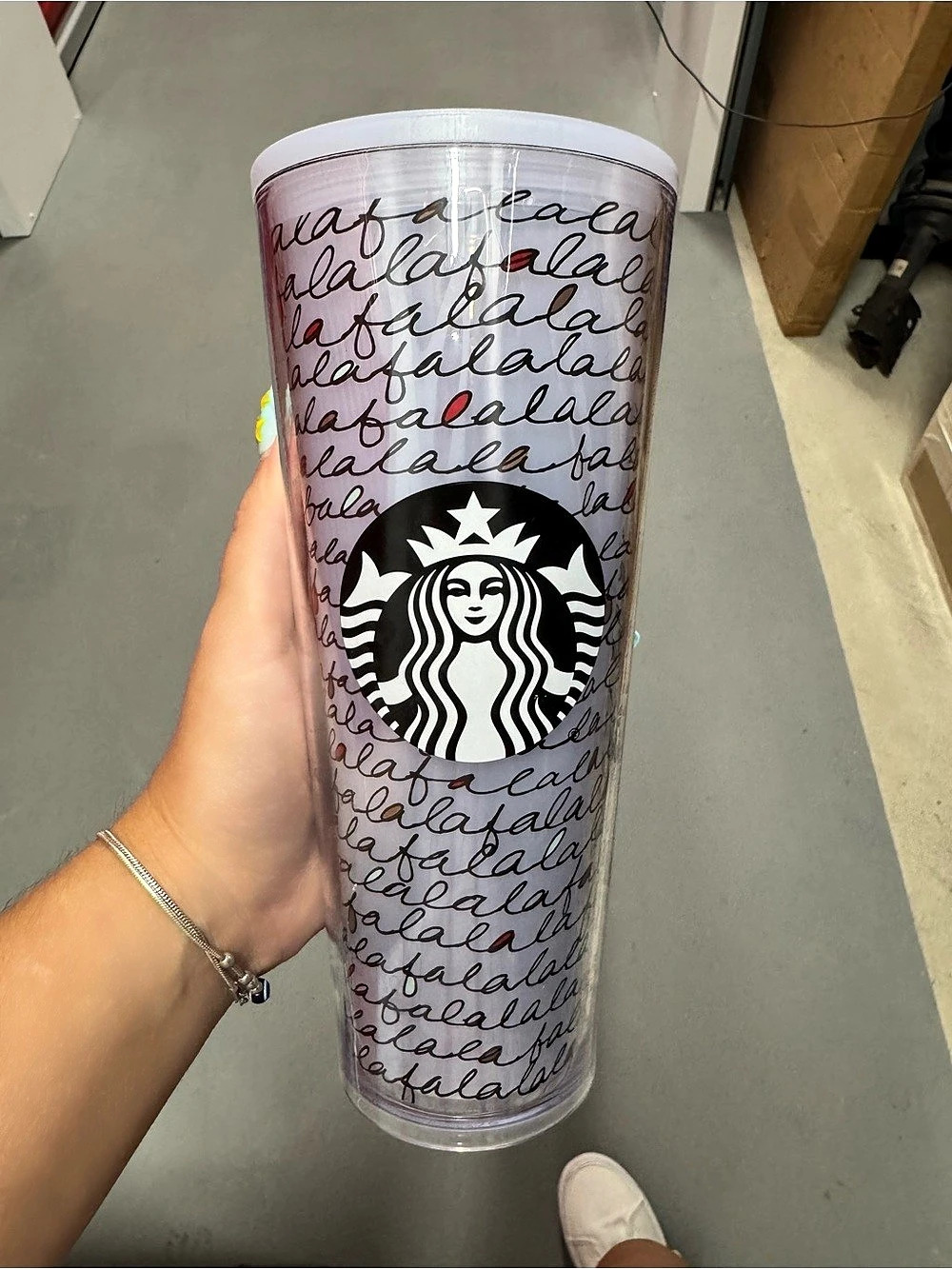 Starbucks Fa La La La La Holiday Venti Cold Cup Clear
